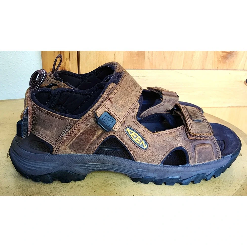 Keen Targhee III Sz 8 Brown Leather Waterproof‎ Hiking Sandals 1022423 Camping